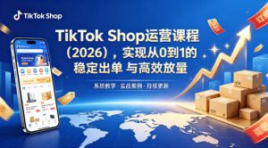 TikTok Shop运营课程（2026），实现从0到1的稳定出单与高效放量-阿俊淘金