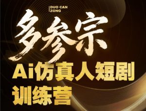 多参宗Ai仿真人短剧训练营第四期，全流程落地，新手也能做爆款短剧，稳稳抓住风口红利-阿俊淘金