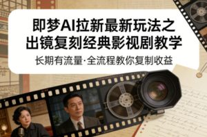 即梦AI拉新最新玩法之出镜复刻经典影视剧教学，长期有流量，全流程教你复制收益-阿俊淘金