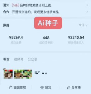 视频号AI种子带货，0粉0保证金就可做，人人能做，实操日入1k+-阿俊淘金