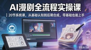 AI漫剧全流程实操课｜20节系统课，从基础认知到后期合成，零基础也能上手-阿俊淘金