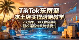 TikTok东南亚本土店实操陪跑教学,7天出单,30天稳定盈利,轻松碾压传统跨境模式-阿俊淘金