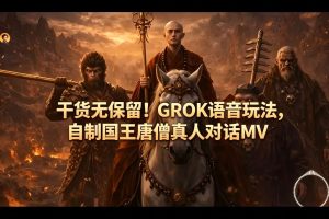干货无保留！GROK语音玩法，自制国王唐僧真人对话MV-阿俊淘金