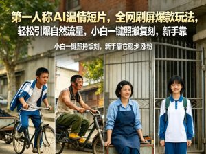 第一人称AI温情短片，全网刷屏爆款玩法，轻松引爆自然流量，小白一键照搬复刻，新手靠它稳步涨粉-阿俊淘金