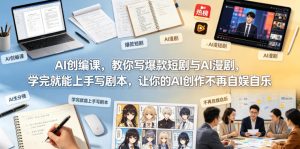 AI创编课，教你写爆款短剧与AI漫剧，学完就能上手写剧本，让你的AI创作不再自娱自乐-阿俊淘金