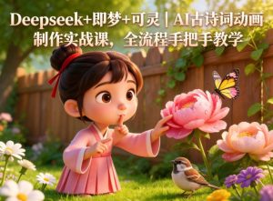 Deepseek+即梦+可灵｜AI古诗词动画制作实战课，全流程手把手教学-阿俊淘金