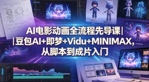 AI电影动画全流程先导课｜豆包AI+即梦+Vidu+MINIMAX，从脚本到成片入门-阿俊淘金