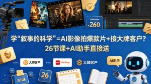 学《叙事的科学》=AI影像拍爆款片+接大牌客户？26节课+AI助手直接送【原创双语字幕】-阿俊淘金