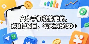 安卓手机就能做的，纯0撸项目，每天稳定30+-阿俊淘金