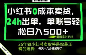 小红书0成本AI卖货,24小时出单,全流程托管,保底日入500+,每天十几分钟就够了【揭秘】-阿俊淘金