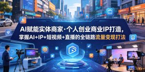 AI赋能实体商家·个人创业商业IP打造，掌握AI+IP+短视频+直播的全链路流量变现打法-阿俊淘金