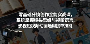 零基础分镜创作全能实战课,系统掌握镜头思维与视听语言,影视短视频动画通用接单技能-阿俊淘金