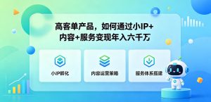 高客单产品,如何通过小IP+内容+服务变现年入六干W-阿俊淘金