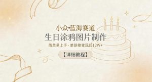 小众蓝海赛道，生日涂鸦图片制作，简单易上手，单链接变现超12W+【详细教程】-阿俊淘金