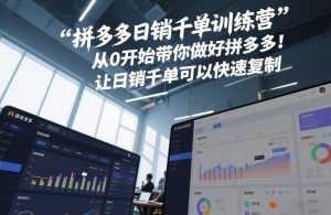 拼多多日销千单训练营，从0开始带你做好拼多多，让日销千单可以快速复制(更新26年4月)-阿俊淘金