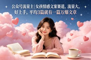 公众号流量主女孩情感文案赛道，流量大，好上手，平均3篇就有一篇万爆文章-阿俊淘金
