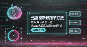 迅雷拉新野路子打法，吃瓜类玩法怎么做，玩法自热截流及后端处理详解-阿俊淘金