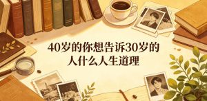 公众号付费文章:40岁的你想告诉30岁的人什么人生道理?-阿俊淘金