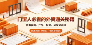 门窗人必看的外贸通关秘籍,块覆盖获客、产品、报价、风控全流程,解决0经验、缺渠道、不懂流程等痛点-阿俊淘金