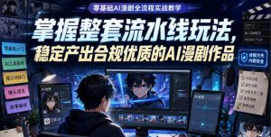 零基础AI漫剧全流程实战教学,掌握整套流水线玩法,稳定产出合规优质的AI漫剧作品-阿俊淘金