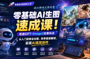 零基础AI生图速成课!吃透GPT-Image2全套玩法,从入门到商业出图,效率直接翻倍,实现AI高效创作-阿俊淘金