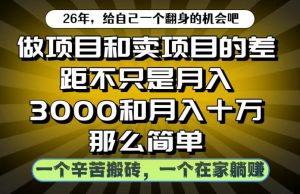 做项目和卖项目不只是月入3K和10W那么简单,一个努力搬砖,一个在家躺賺【揭秘】-阿俊淘金