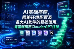 AI基础搭建，网络环境配置及各大AI软件的基础使用，零基础搞定Claude/GPT注册-阿俊淘金