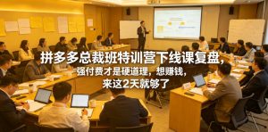 拼多多总裁班特训营下线课复盘,强付费才是硬道理,想賺钱,来这2天就够了-阿俊淘金