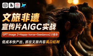 文旅非遗宣传片AIGC实战，GPT image 2+Happy horse+Seedance2.0组合，低成本快产出，抓住文旅内容风口红利-阿俊淘金