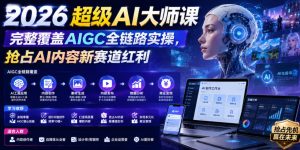 2026超级AI大师课,完整覆盖AIGC全链路实操,抢占AI内容新赛道红利-阿俊淘金
