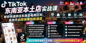 TikTok东南亚本土店实战课,帮你快速抓住东南亚电商红利,高效开启跨境賺钱新通道-阿俊淘金