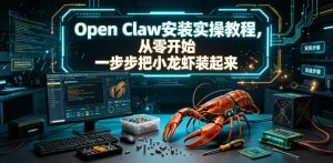 Open Claw安装实操教程,从零开始一步步一步步把小龙虾装起来-阿俊淘金