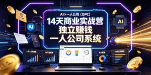 AI×一人公司(OPC)14天商业实战营,用AI帮你搭建一个属于你自己的、能独立賺钱的一人公司系统-阿俊淘金