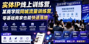 实体IP线上训练营,某商学院同城流量训练营,零基础商家也能快速落地-阿俊淘金