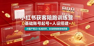 小红书获客陪跑训练营｜0基础账号起号+人设搭建+AI量产笔记+平台变现+私域闭环，全流程陪跑落地获客-阿俊淘金
