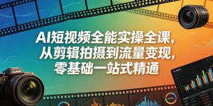 AI短视频全能实操全课,从剪辑拍摄到流量变现,零基础一站式精通-阿俊淘金