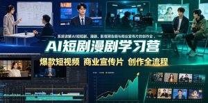 AI短剧漫剧学习营，系统讲解AI短剧、漫剧、影视预告片、爆款短视频与商业宣传片的创作全流程-阿俊淘金
