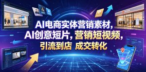 AI电商实体营销素材，AI创意短片，高效打造营销短视频，轻松引流到店，稳定提升门店客流与成交转化-阿俊淘金