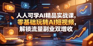 人人可学AI精品实战课,零基础玩转AI短视频,解锁流量副业双增收-阿俊淘金