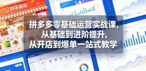 拼多多零基础运营实战课，从基础到进阶提升，从开店到爆单一站式教学-阿俊淘金