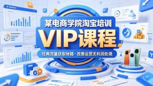 某电商学院淘宝培训VIP课程，各种经典有用的流量获取秘籍，改善运营产品没利润的处境（2026年6月）-阿俊淘金