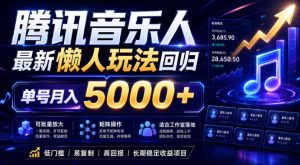 2026腾讯音乐人懒人项目,全自动无脑挂G,单号月入5000+,可批量放大矩阵,适合工作室落地【揭秘】-阿俊淘金