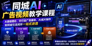同城AI广告视频教学课程,从基础理论、分行业广告脚本、AI成片制作到同城引流闭环一站式讲透-阿俊淘金