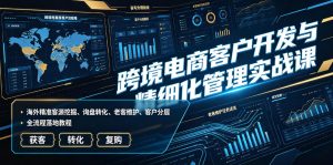 跨境电商客户开发与精细化管理实战课|海外精准客源挖掘、询盘转化、老客维护、客户分层全流程落地教程-阿俊淘金