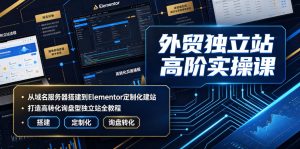 外贸独立站高阶实操课|从域名服务器搭建到Elementor定制化建站,打造高转化询盘型独立站全教程-阿俊淘金