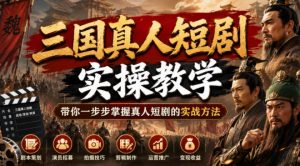 三国真人短剧实操教学,带你一步步掌握真人短剧的实战方法-阿俊淘金