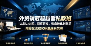 外贸销冠超越者私教班|从能力进阶、获客开发、询盘转化到售后维稳全流程标准化成交实战课-阿俊淘金
