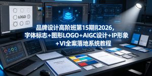 品牌设计高阶班第15期2026,字体标志+图形LOGO+AIGC设计+IP形象+VI全案落地系统教程-阿俊淘金