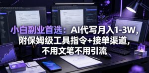 小白副业首选：AI代写月入1-3W，附保姆级工具指令+接单渠道，不用文笔不用引流【揭秘】-阿俊淘金