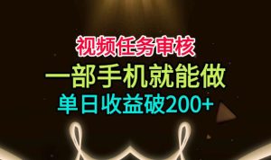 视频任务审核,一部手机就能做,简单上手,单日收益破200+【揭秘】-阿俊淘金